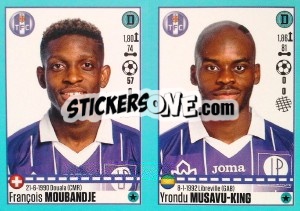 Sticker François Moubandje - Yrondu Musavu-King - FOOT 2016-2017 - Panini