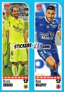 Sticker Bruno Grougi / Neal Maupay - FOOT 2016-2017 - Panini