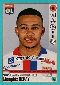 Sticker Memphis Depay (Lyon) - FOOT 2016-2017 n. T21 - Panini