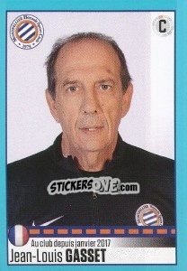 Cromo Jean-Louis Gasset (Montpellier) - FOOT 2016-2017 - Panini