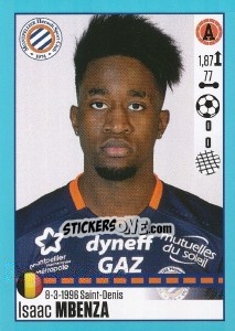 Cromo Isaac Mbenza (Montpellier) - FOOT 2016-2017 - Panini