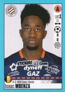 Sticker Isaac Mbenza (Montpellier) - FOOT 2016-2017 n. T32 - Panini