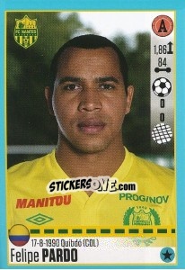 Sticker Felipe Pardo (Nantes) - FOOT 2016-2017 n. T37 - Panini