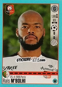Sticker Raïs M'Bolhi (Rennais) - FOOT 2016-2017 n. T43 - Panini