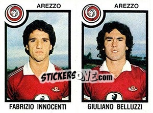 Cromo Fabrizio Innocenti / Giuliano Belluzzi - Calciatori 1982-1983 - Panini