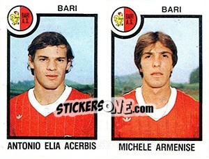 Sticker Antonio Elia Acerbis / Michele Armenise - Calciatori 1982-1983 - Panini