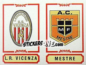 Sticker Scudetto L.R. Vicenza / Mestre - Calciatori 1982-1983 n. 389 - Panini