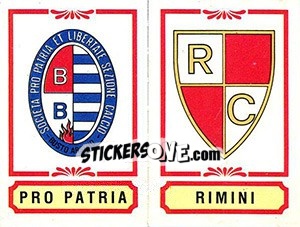 Cromo Scudetto Pro Patria / Rimini - Calciatori 1982-1983 - Panini
