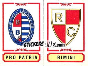 Sticker Scudetto Pro Patria / Rimini - Calciatori 1982-1983 n. 422 - Panini