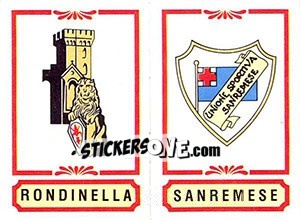 Sticker Scudetto Rondinella / Sanremese - Calciatori 1982-1983 - Panini