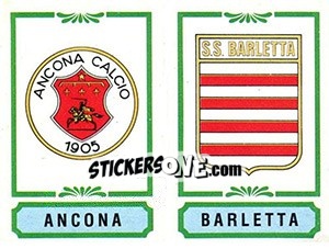 Sticker Scudetto Ancona / Barletta - Calciatori 1982-1983 n. 474 - Panini