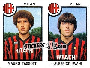 Sticker Mauro Tassotti / Alberigo Evani - Calciatori 1982-1983 - Panini