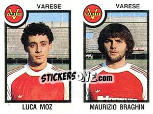 Sticker Luca Moz / Maurizio Braghin - Calciatori 1982-1983 n. 557 - Panini