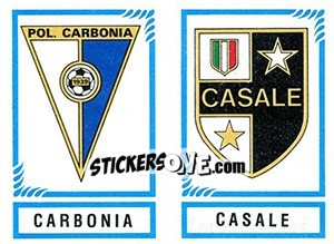 Sticker Scudetto Carbonia / Casale - Calciatori 1982-1983 - Panini