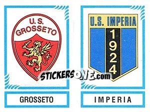 Sticker Scudetto Grosseto / Imperia - Calciatori 1982-1983 - Panini
