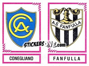 Sticker Scudetto Conegliano / Fanfulla - Calciatori 1982-1983 n. 574 - Panini