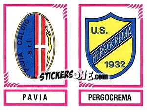 Sticker Scudetto Pavia / Pergocrema - Calciatori 1982-1983 n. 580 - Panini