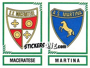 Sticker Scudetto Maceratese / Martina - Calciatori 1982-1983 n. 588 - Panini