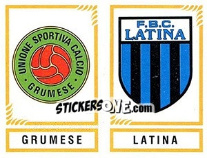 Sticker Scudetto Grumese / Latina - Calciatori 1982-1983 n. 596 - Panini