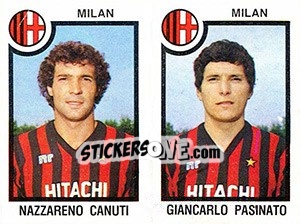 Sticker Nazzareno Canuti / Giancarlo Pasinato - Calciatori 1982-1983 n. 481 - Panini