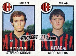 Sticker Stefano Cuoghi / Aldo Serena - Calciatori 1982-1983 n. 483 - Panini