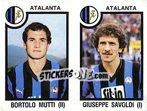 Sticker Bortolo Mutti / Giuseppe Savoldi - Calciatori 1982-1983 n. 366 - Panini