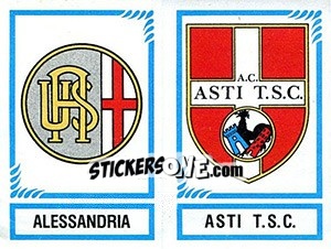 Sticker Scudetto Alessandria / Asti T.S.C. - Calciatori 1982-1983 - Panini