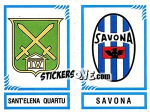 Sticker Scudetto Sant'Elena Quartu / Savona - Calciatori 1982-1983 - Panini