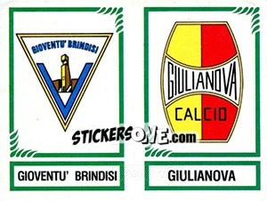 Figurina Scudetto Gioventu' Brindisi / Giulianova - Calciatori 1982-1983 - Panini