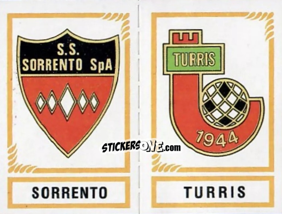 Sticker Scudetto Sorrento / Turris - Calciatori 1982-1983 n. 600 - Panini