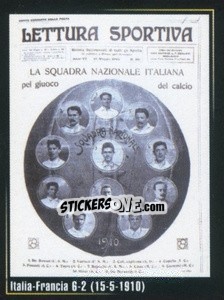 Sticker Italia-Francia 6-2 (15-5-1910) - Superalbum In Azzurro n. 39 - Panini