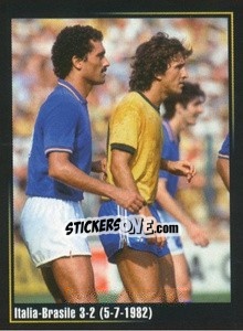 Sticker Italia-Brasile 3-2 (5-7-1982) - Superalbum In Azzurro n. 50 - Panini