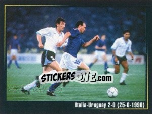 Sticker Italia-Uruguay 2-0 (25-6-1990) - Superalbum In Azzurro n. 52 - Panini