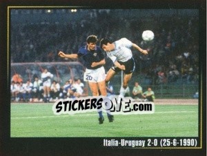 Sticker Italia-Uruguay 2-0 (25-6-1990) - Superalbum In Azzurro n. 53 - Panini