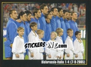 Sticker Bielorussia-Italia 1-4 (7-9-2005) - Superalbum In Azzurro n. 58 - Panini