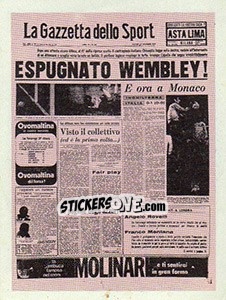 Sticker La Gazzetta dello Sport - Superalbum. Storia e miti del calcio italiano n. 71 - Panini