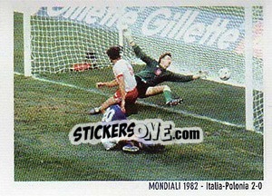 Figurina Mondiali 1982 - Italia-Polonia 2-0 - Superalbum. Storia e miti del calcio italiano n. 111 - Panini