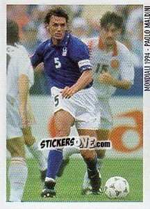 Figurina Mondiali 1994 - Paolo Maldini - Superalbum. Storia e miti del calcio italiano - Panini