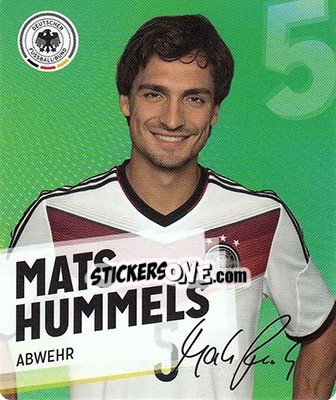 Sticker Mats Hummels - DFB-Sammelalbum 2014 n. 5 - Rewe