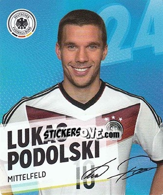 Sticker Lukas Podolski - DFB-Sammelalbum 2014 n. 24 - Rewe