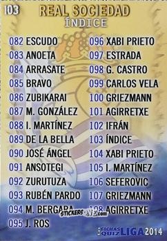 Sticker Índice - Las Fichas Quiz De La Liga 2013-2014 n. 103 - Mundicromo