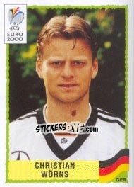 Sticker Christian Worns - UEFA Euro Belgium-Netherlands 2000 - Panini