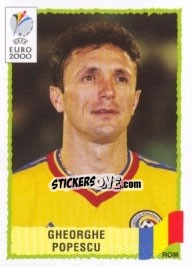 Cromo Gheorghe Popescu - UEFA Euro Belgium-Netherlands 2000 - Panini
