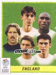 Figurina Team England - Part 1 - UEFA Euro Belgium-Netherlands 2000 - Panini