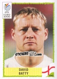 Sticker David Batty - UEFA Euro Belgium-Netherlands 2000 n. 84 - Panini