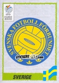 Sticker Emblem Sweden - UEFA Euro Belgium-Netherlands 2000 - Panini