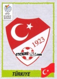 Sticker Emblem Turkey - UEFA Euro Belgium-Netherlands 2000 - Panini