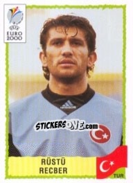 Sticker Rustu Recber - UEFA Euro Belgium-Netherlands 2000 - Panini