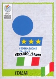 Sticker Emblem Italy - UEFA Euro Belgium-Netherlands 2000 - Panini