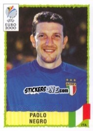 Sticker Paolo Negro - UEFA Euro Belgium-Netherlands 2000 n. 172 - Panini